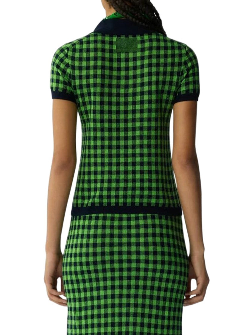 Guest In Residence Gingham Check Shrunken Polo With Contrast Trims