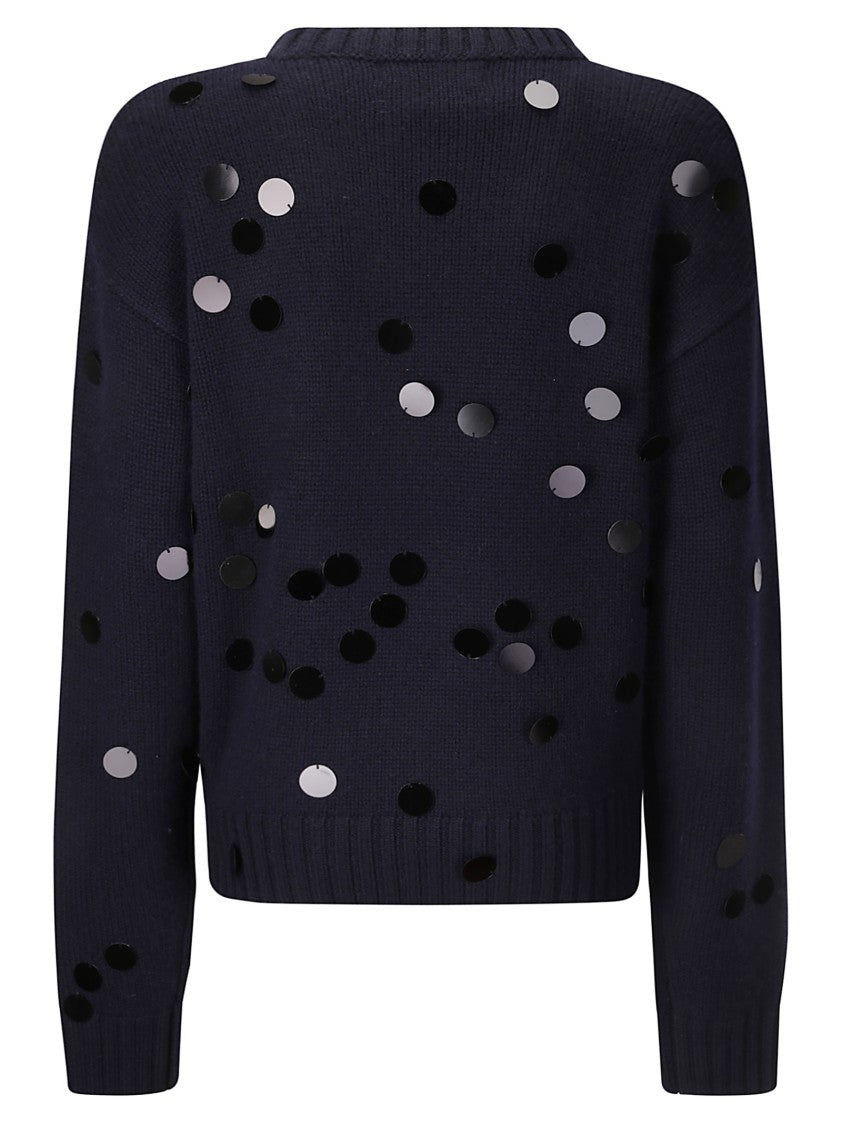 Extreme Cashmere Heavy Sweater With Hand-Embroidered Sequins