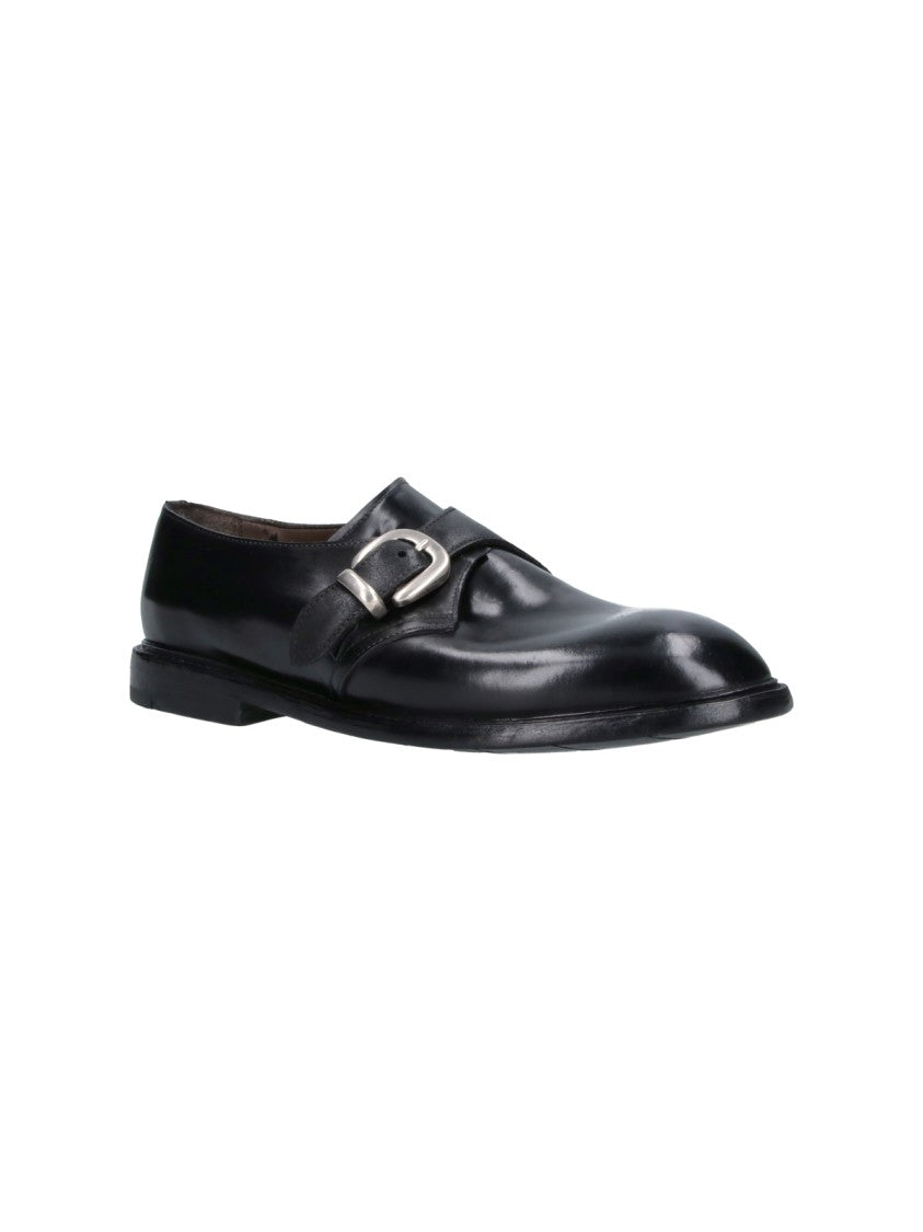 Premiata Black King Adjustable Buckle Leather Moccasins