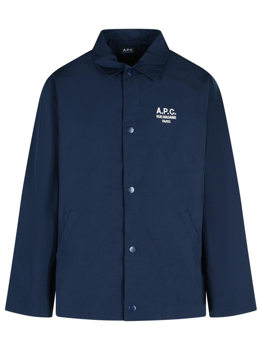 A.P.C. 'Regis' Navy Polyester Blend Shirt