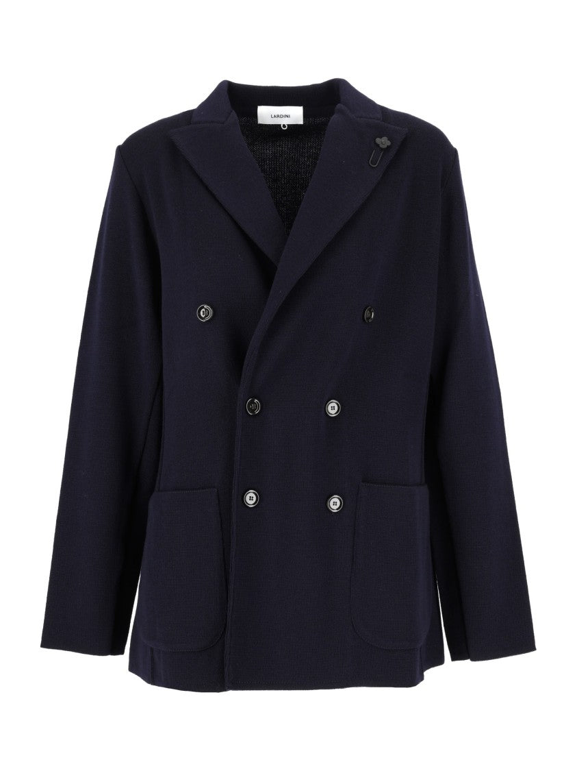 Lardini Double-Breasted Knit Jacket