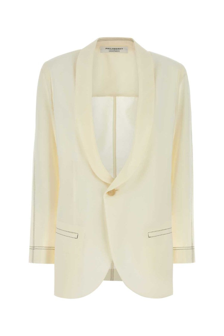 Philosophy Di Lorenzo Serafini Ivory Polyester Blend Blazer