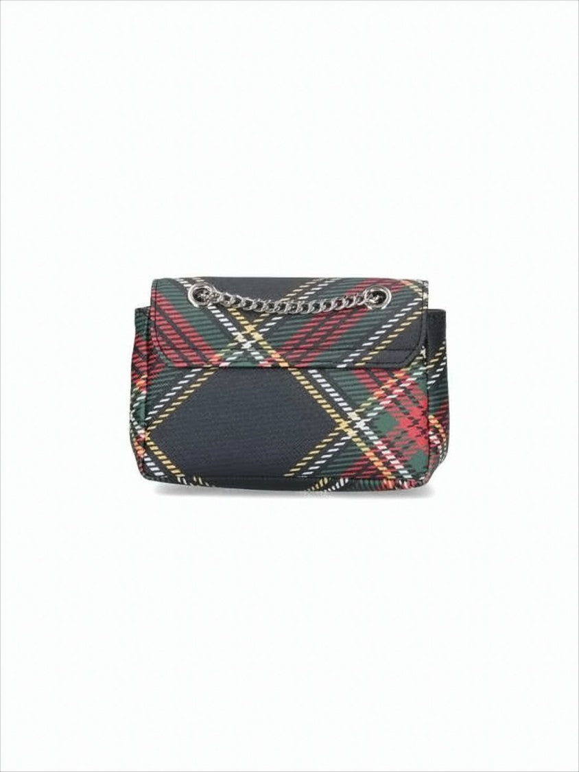 Vivienne Westwood Compact Tartan Plaid Shoulder Bag With Chain Strap