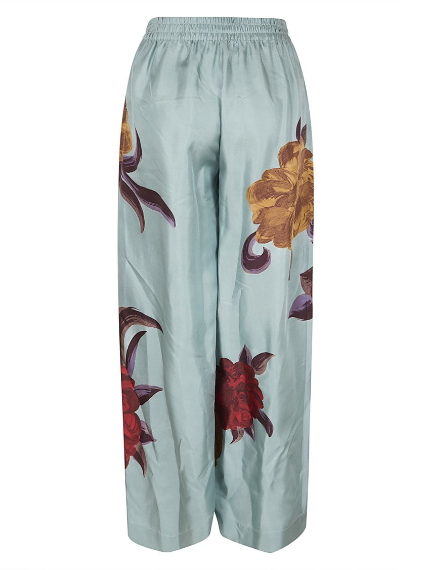 La Double J Loose Wide-Leg Trousers With Bold Floral Print