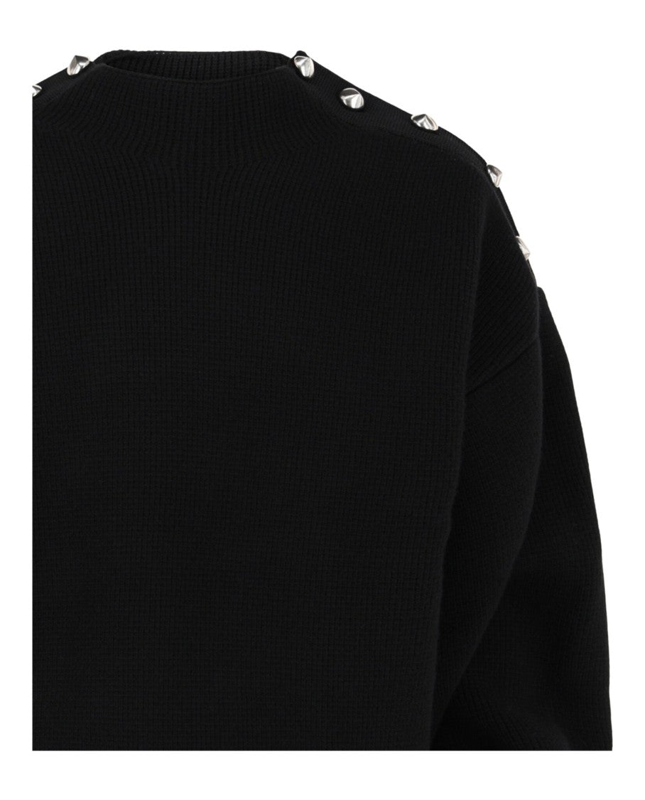 Ferragamo Cable-Knit Metal Button Sweater