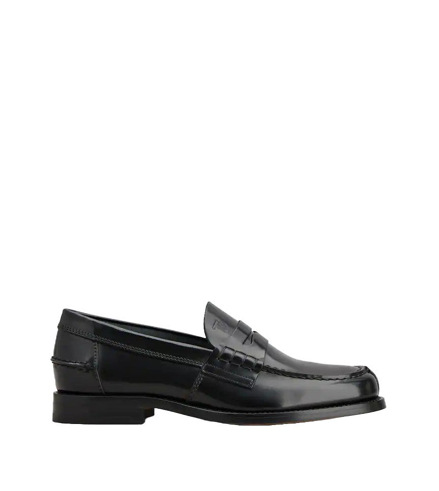 Tod's Timeless Penny Loafers In Polished Black Calfskin