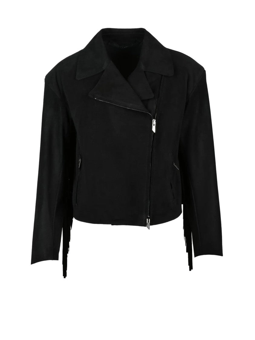 Salvatore Santoro Black Unlined Leather Biker Jacket