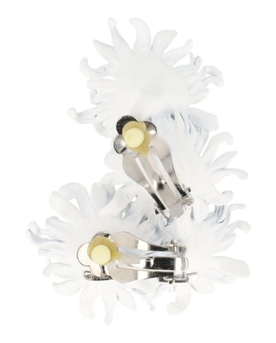 Givenchy Daisy Design Clip-On Earring With Crystal Accents