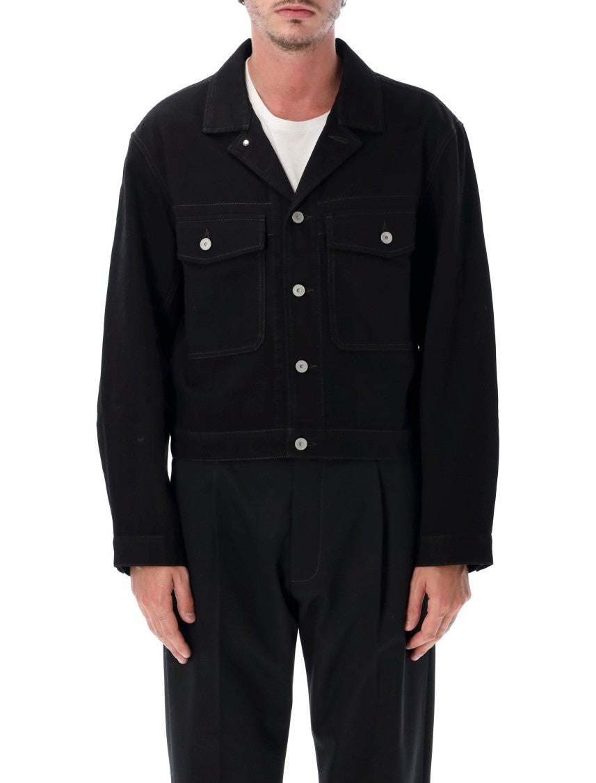 Lemaire Trucker Jkt Black Heavy Denim Trucker Jacket