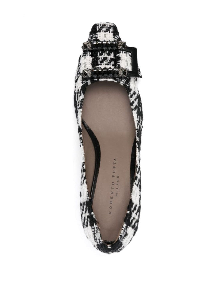 Roberto Festa Tweed Slip-On Shoes