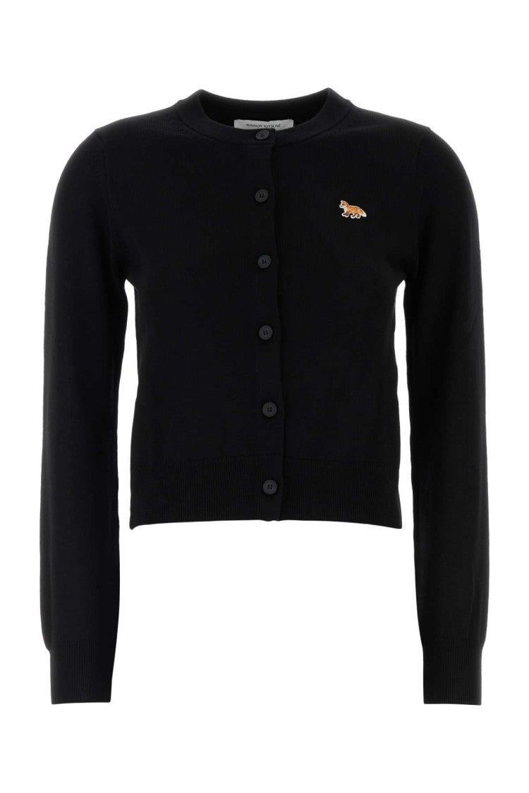 Maison Kitsuné Black Wool Cardigan