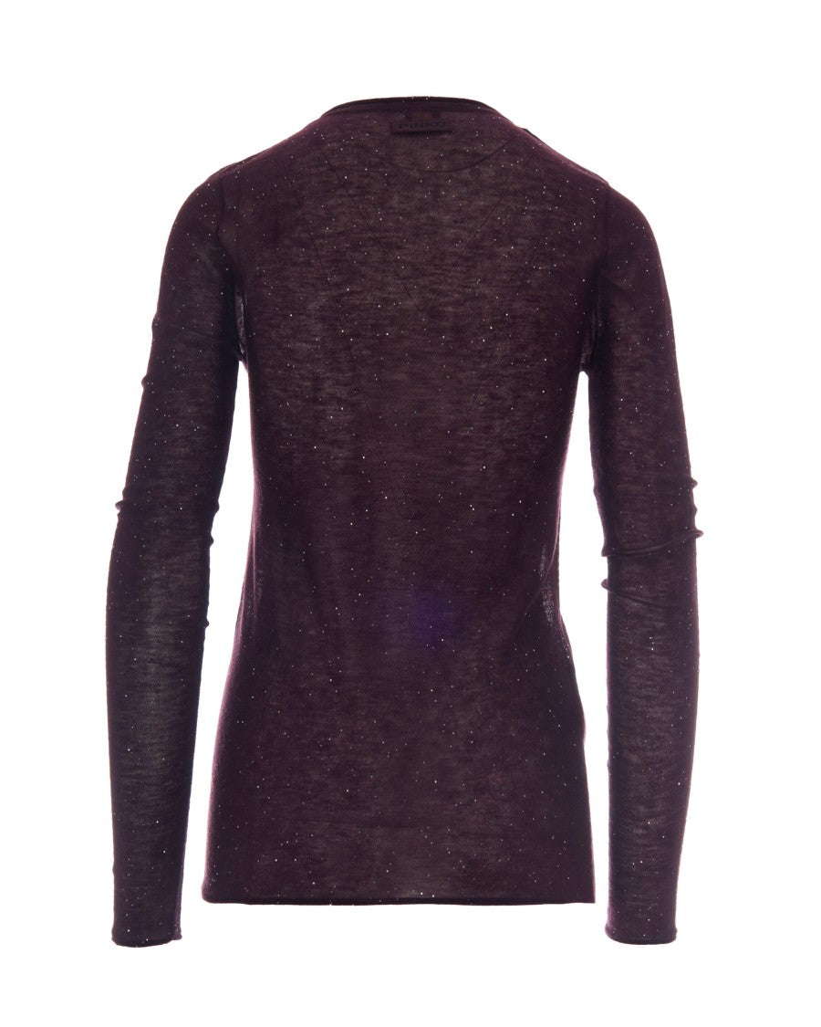 Pinko Sheer Ultrafine Wool Sequin Sweater