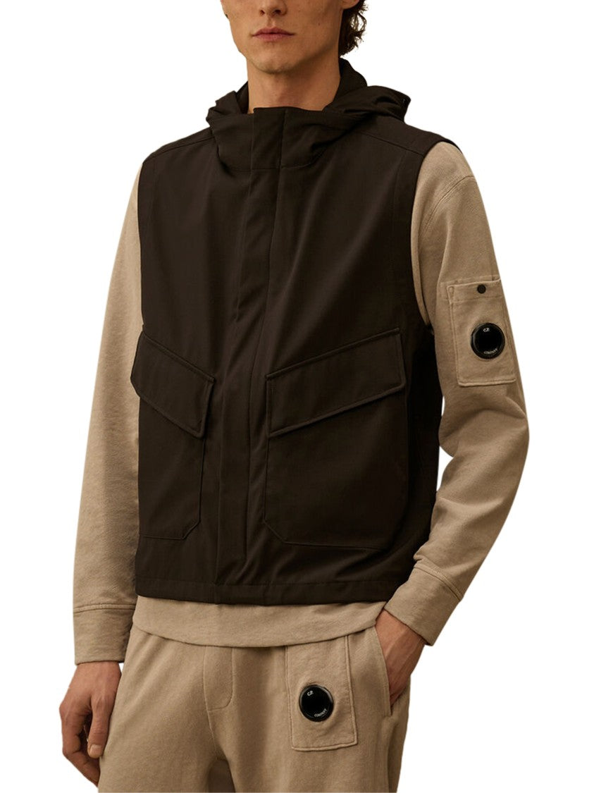 C.P. Company Goggle Gilet With High Collar And Matte Finish