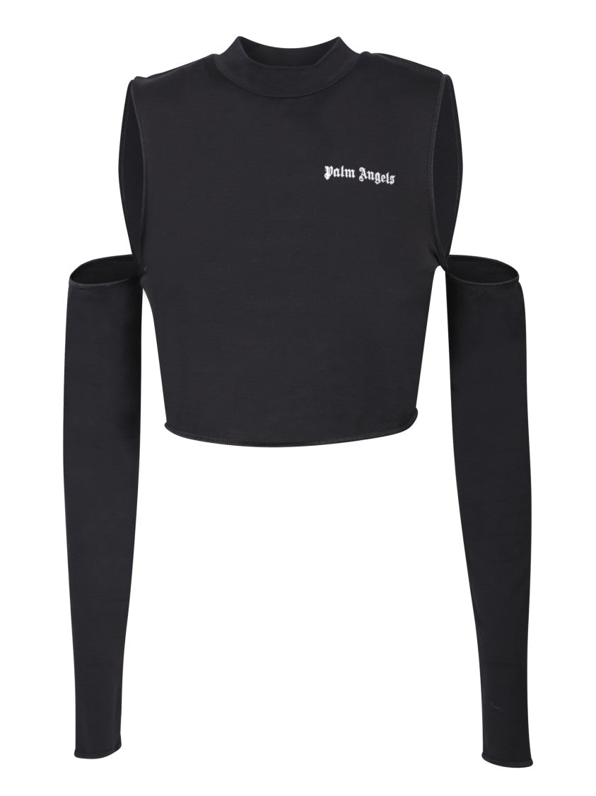 Palm Angels Black Cotton-Blend Top