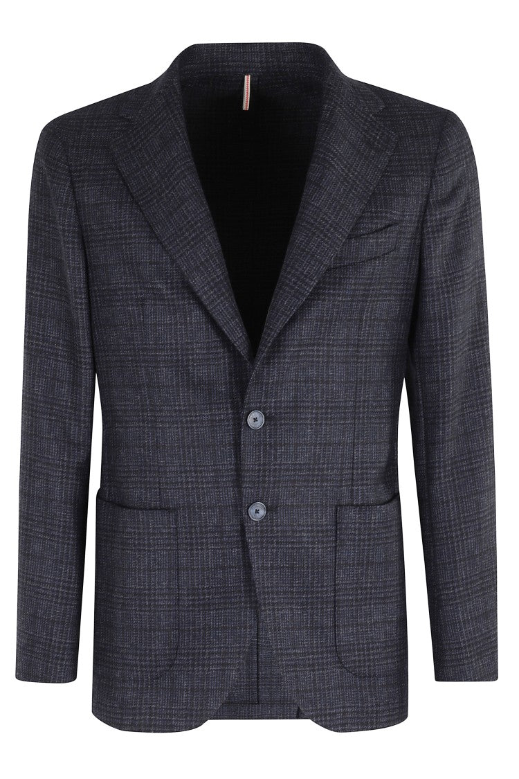 Santaniello Plaid Wool Santaniello One-Breasted Jacket