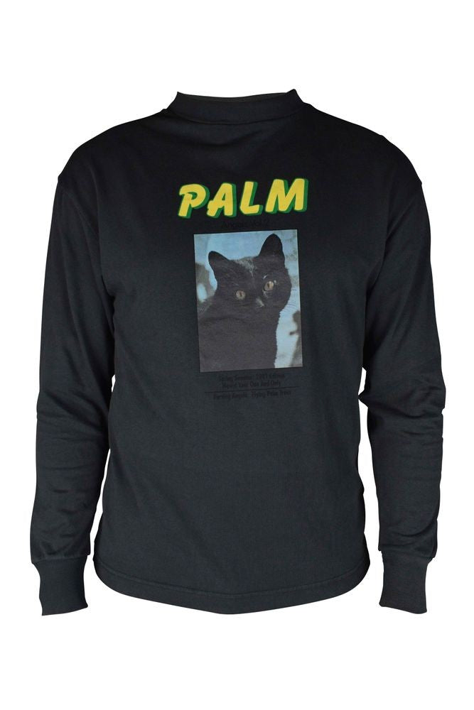 Palm Angels Graphic Long-Sleeved T-Shirt With Cat Design