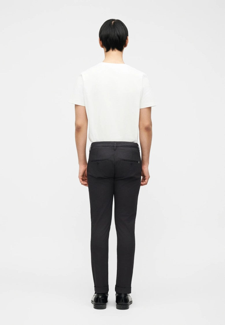 Dondup Solid Black Gaubert Slim Silhouette Trousers