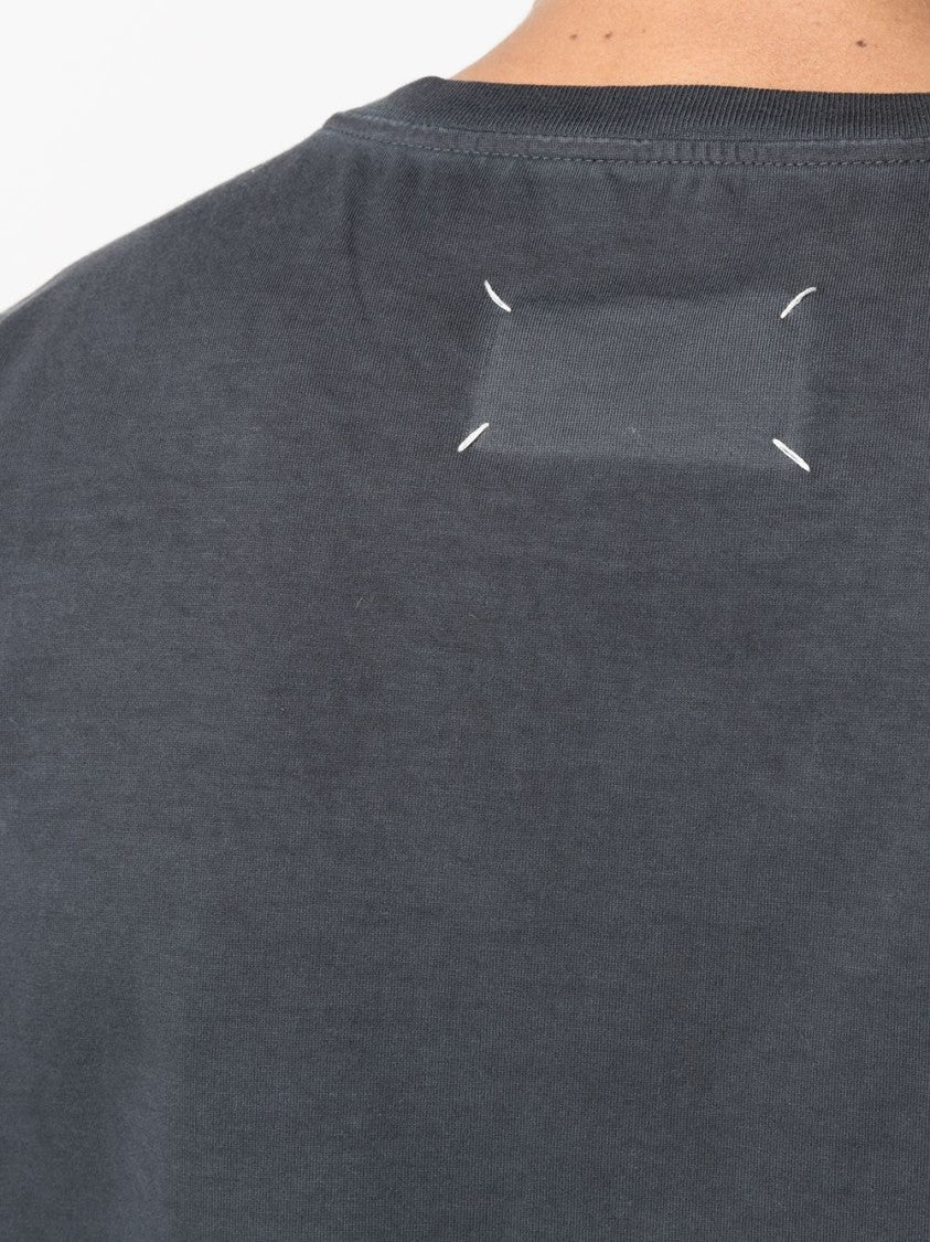Maison Margiela Charcoal Grey Cotton T-Shirt With Signature Detail