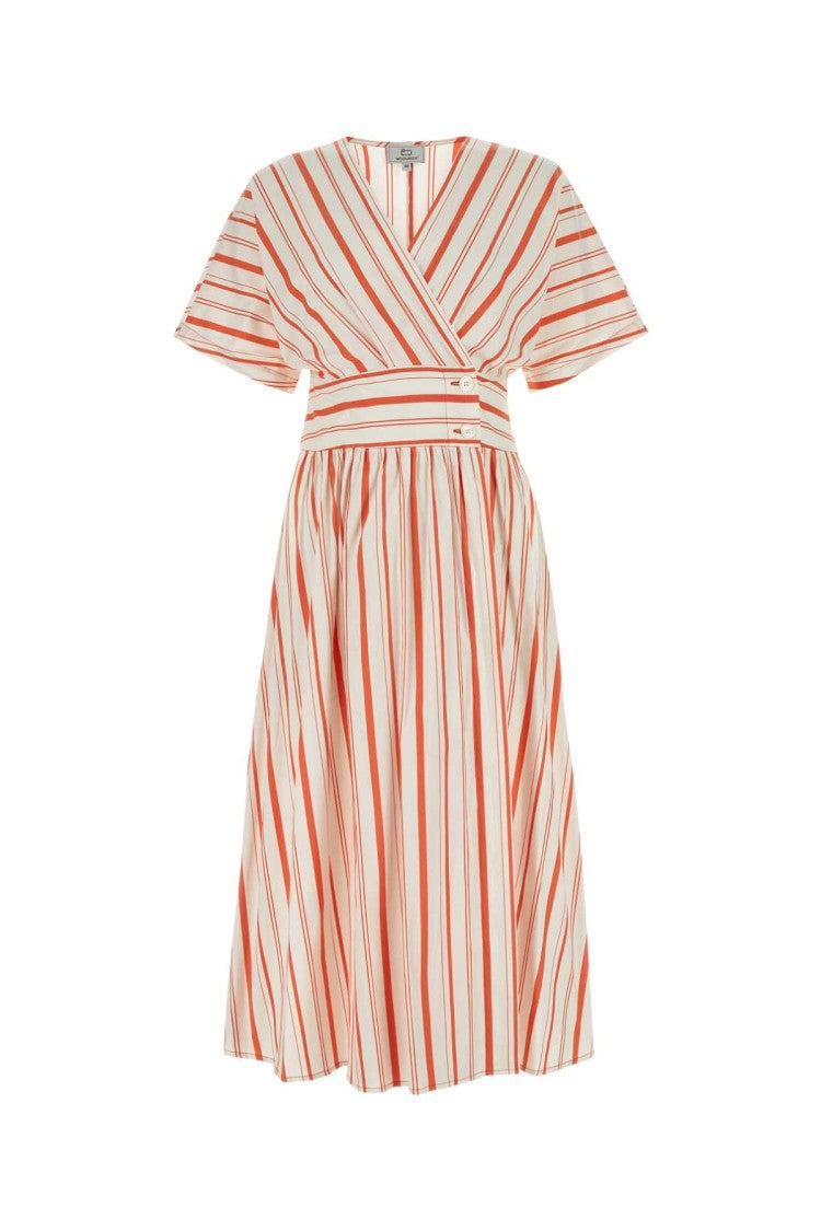 Woolrich Embroidered Stretch Cotton Blend Dress