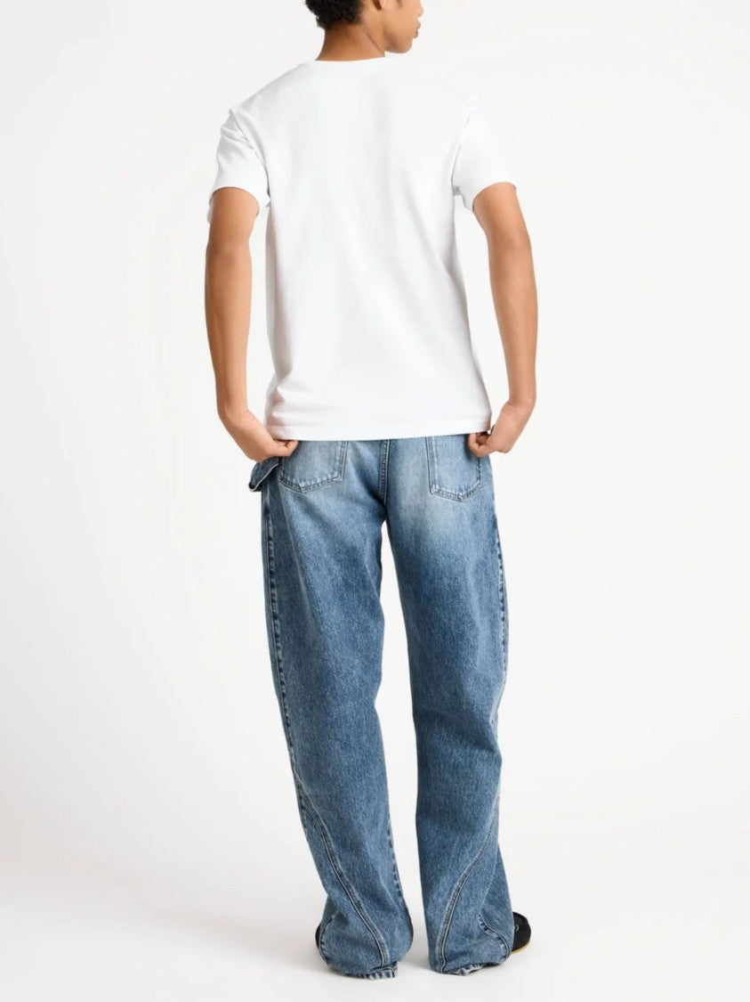 J. W. Anderson White Crew Neck Embroidered T-Shirt