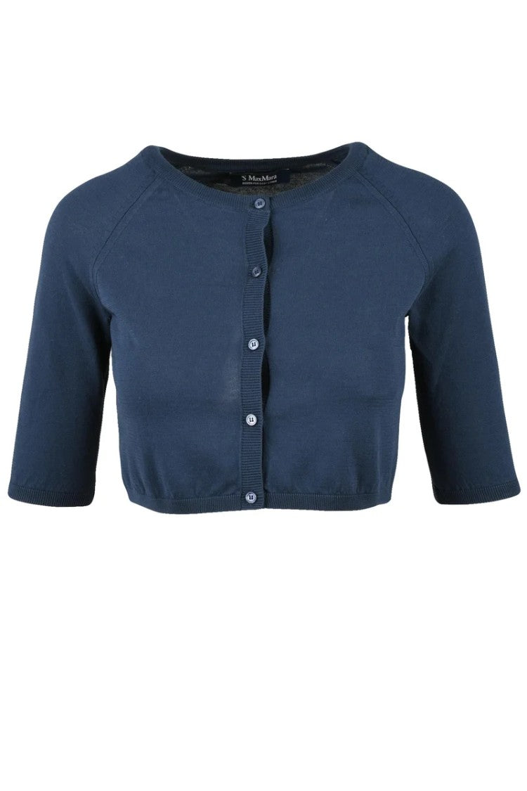 Max Mara Blue Tay Cotton Cardigan