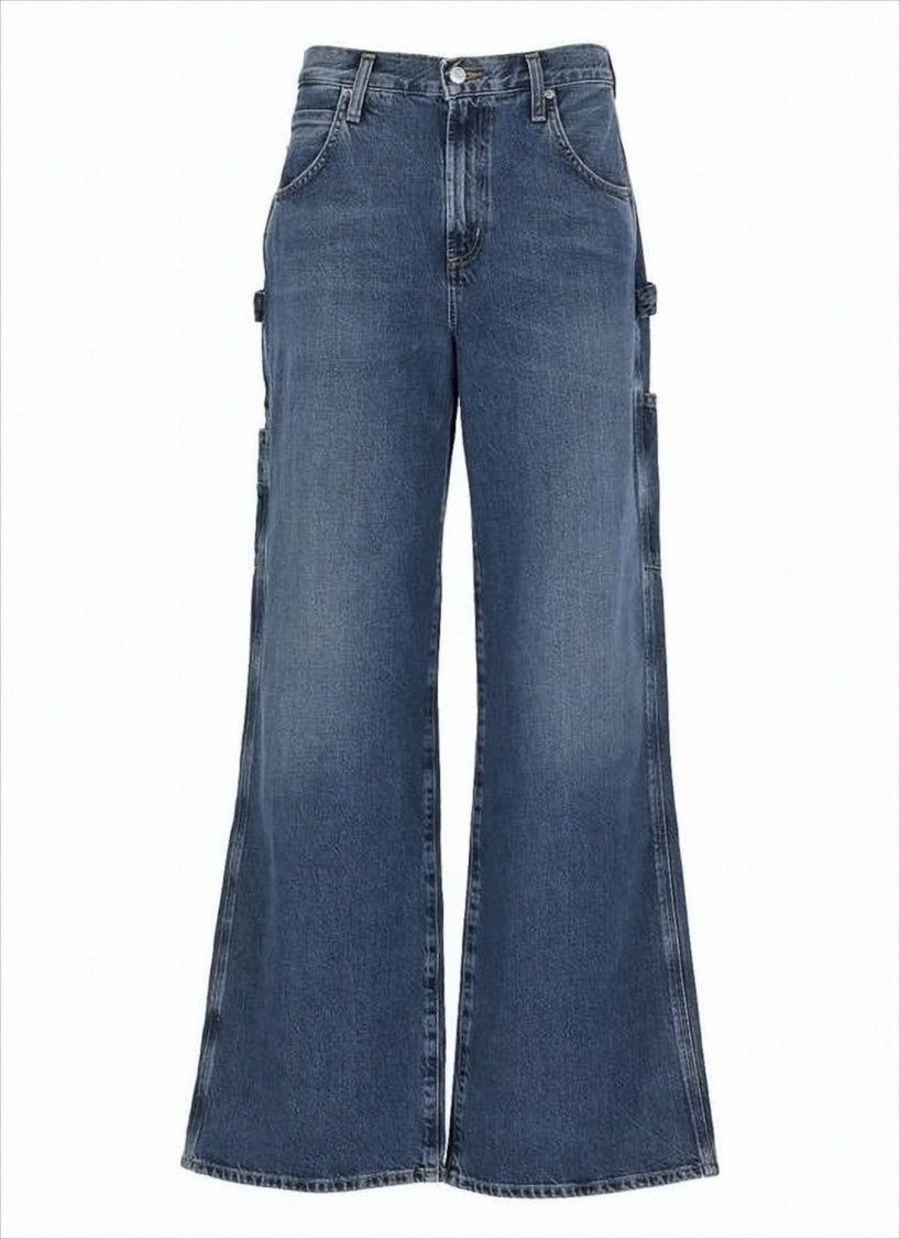 Agolde Wide-Leg Denim Pants With High Waist