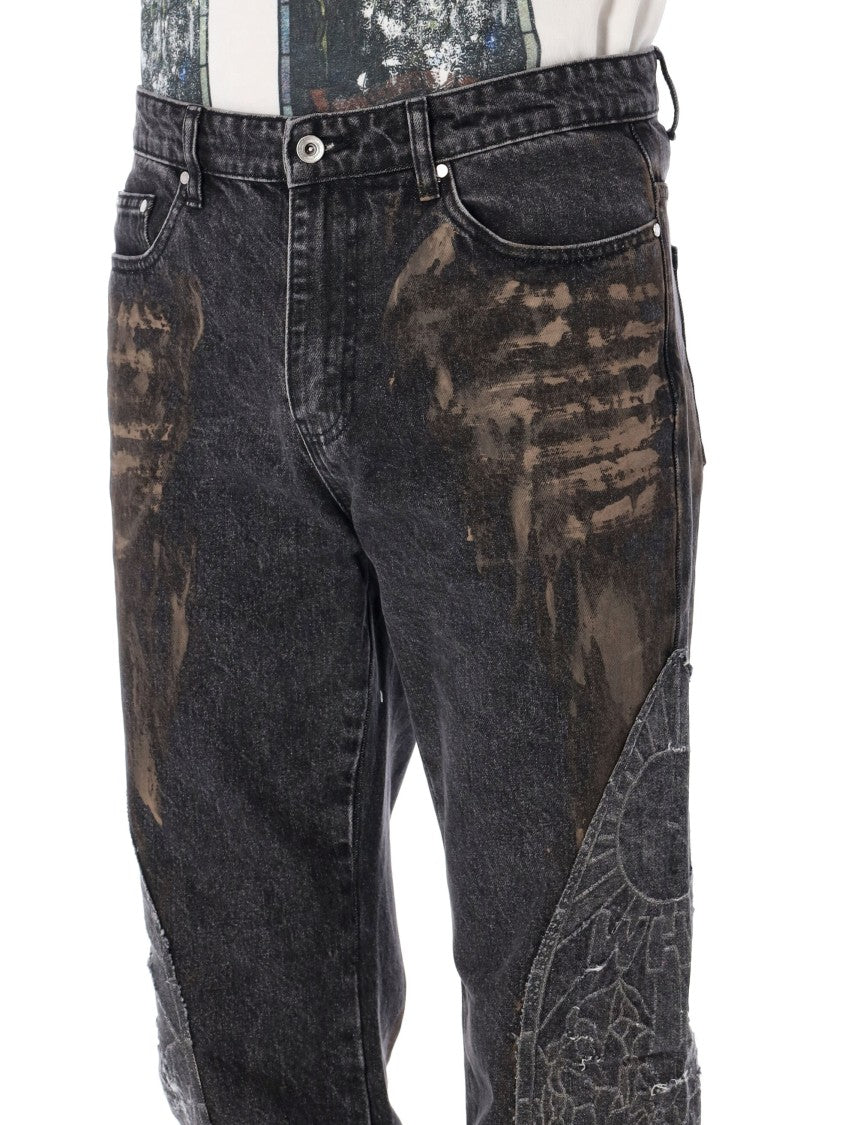 Who Decides War Mechanic Distressed Graphic Denim Jeans