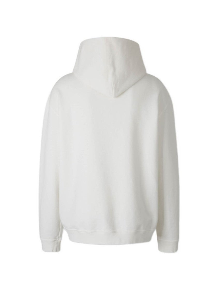 Maison Margiela Minimalist Ribbed Cuffs White Cotton Hoodie
