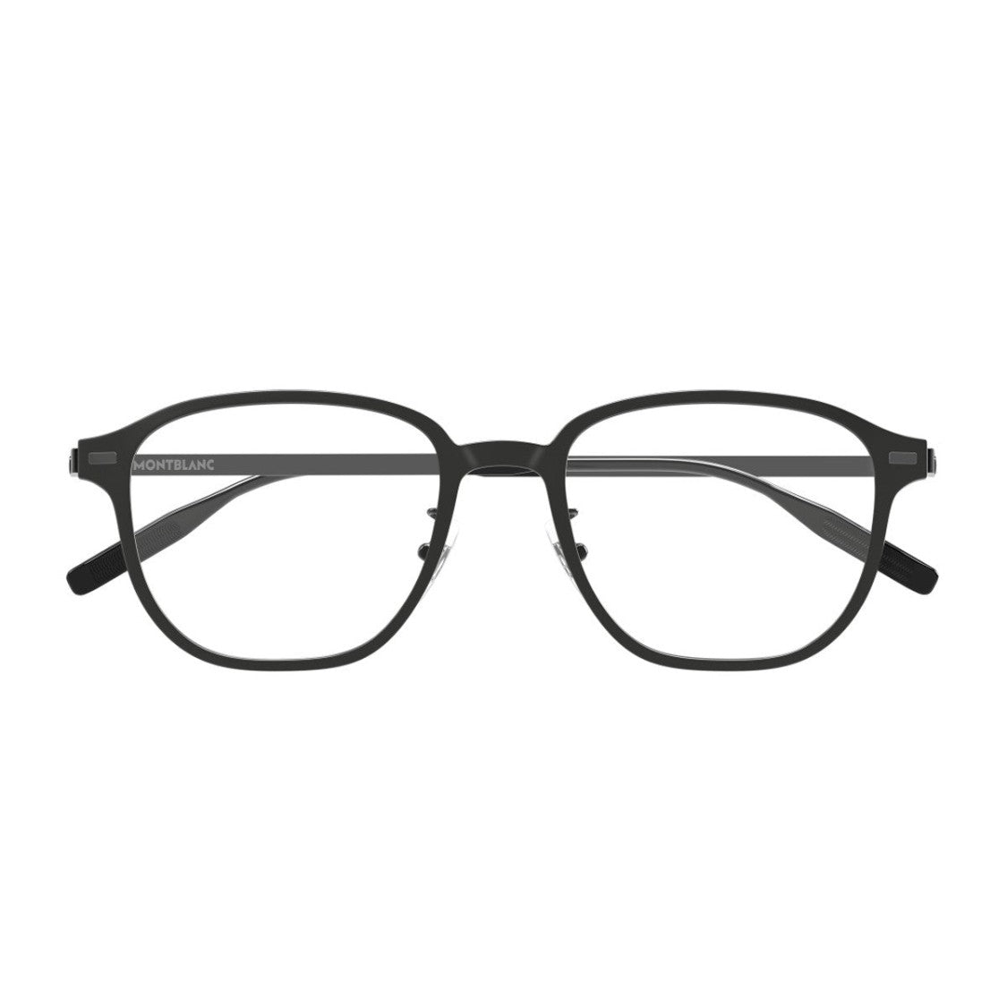 Montblanc Black Snowcap Metal Square Sunglasses