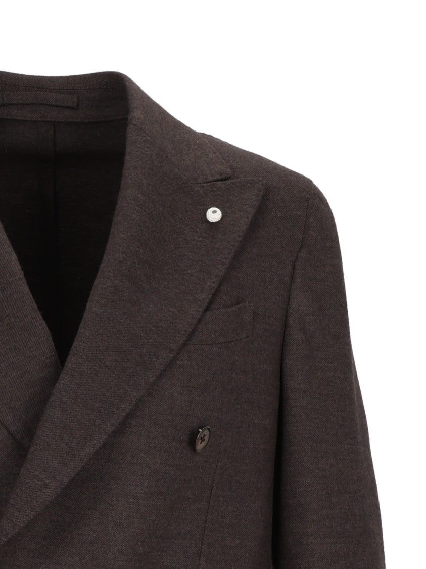 Brando-Lubiam Double-Breasted Blazer With Structured Silhouette And Wide Lapels