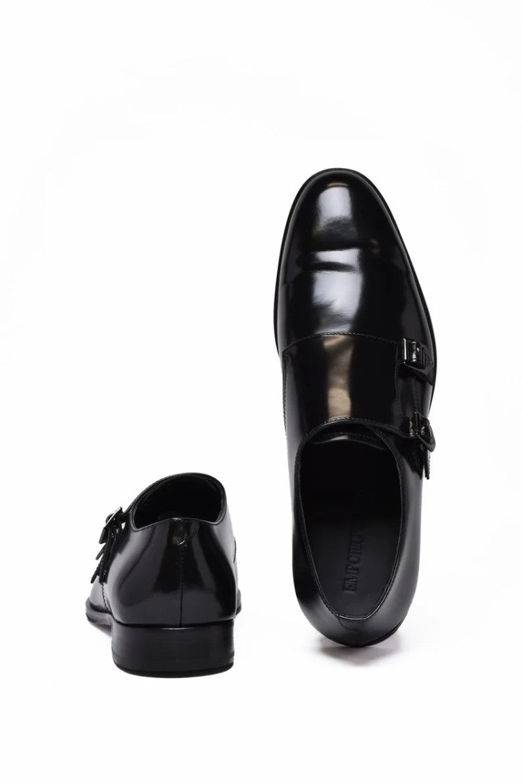 Emporio Armani Brushed Monkstrap - Black