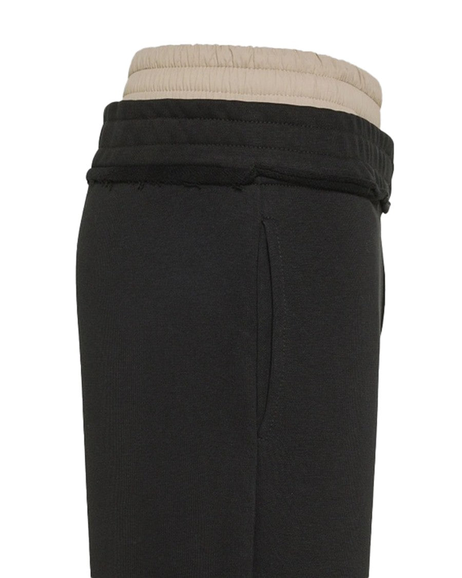 Peuterey Black Double-Waisted Fleece Joggers