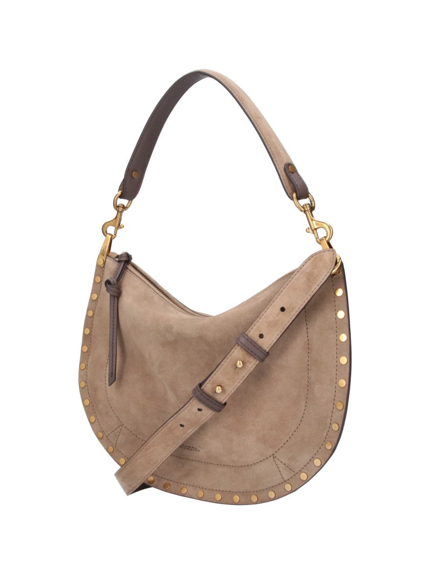 Isabel Marant Taupe Oksan Soft Studded Suede Shoulder Bag