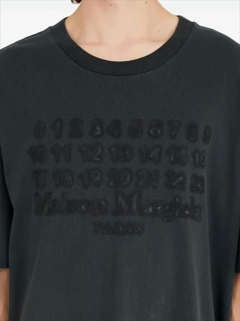 Maison Margiela Minimalist Black Short-Sleeved T-Shirt With Tonal Embossed Design