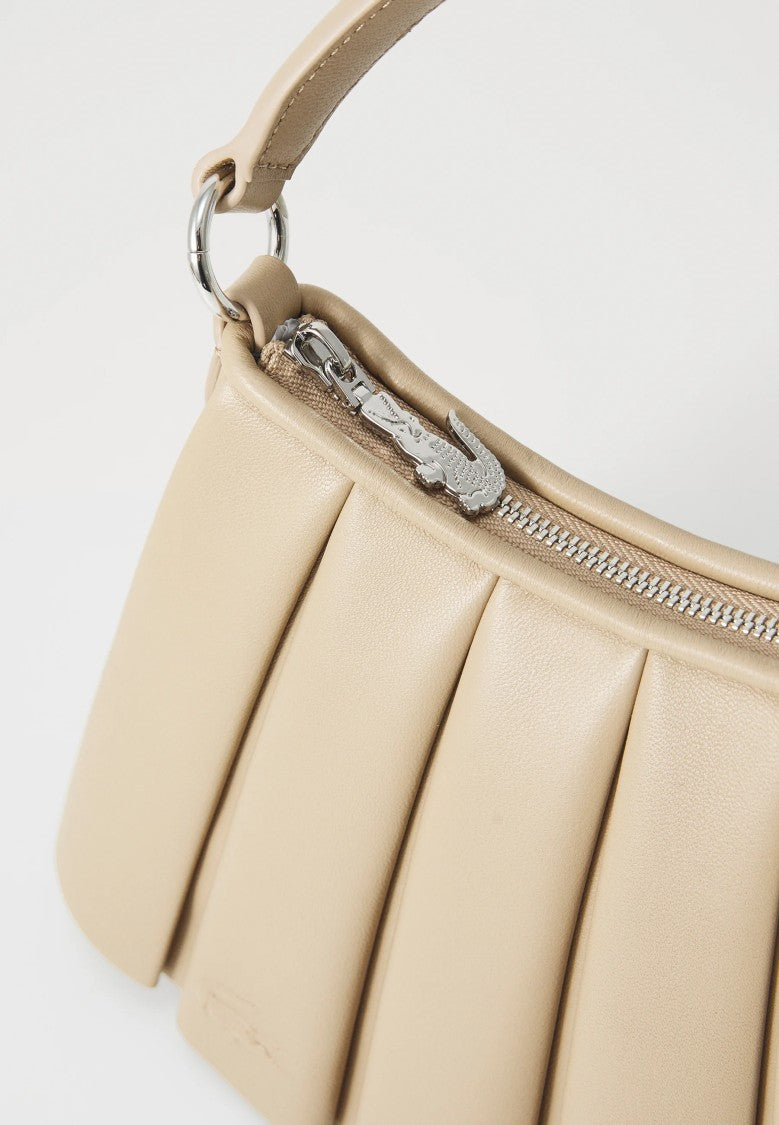 Lacoste Beige Lenglen Leather Shoulder Bag