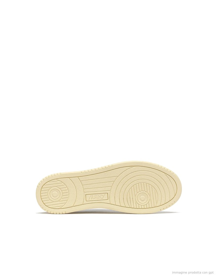 Autry Medalist Low Leather Sneakers With Mallard Blue Accents