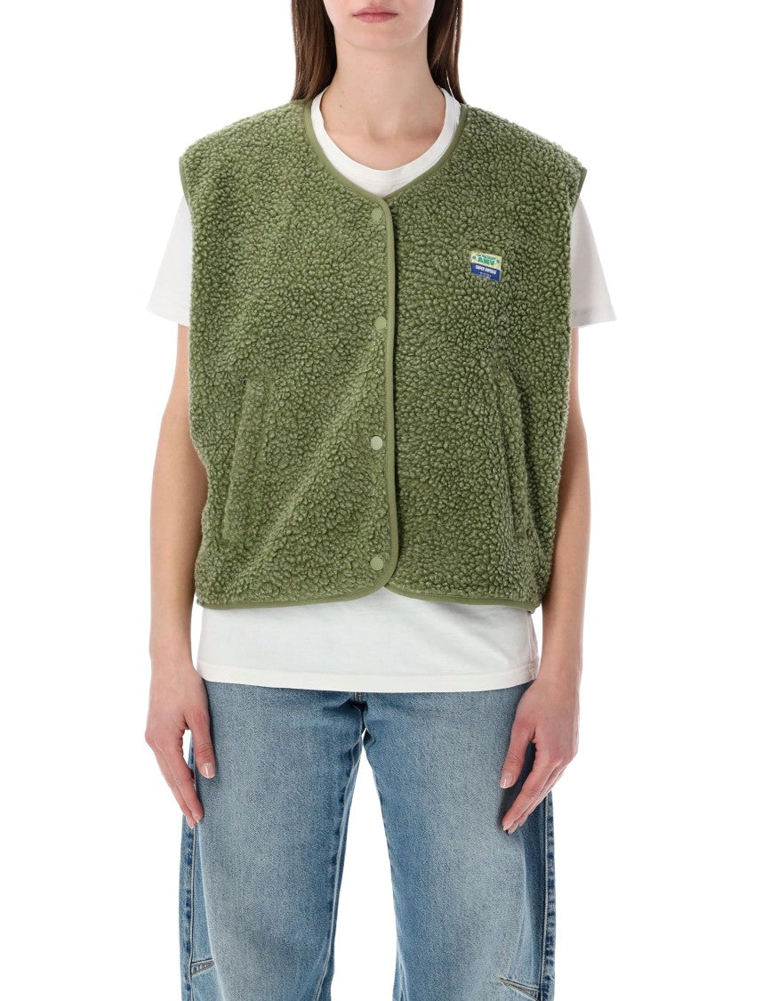 American Vintage Hok Town Pile Boxy Plush Fabric Gilet