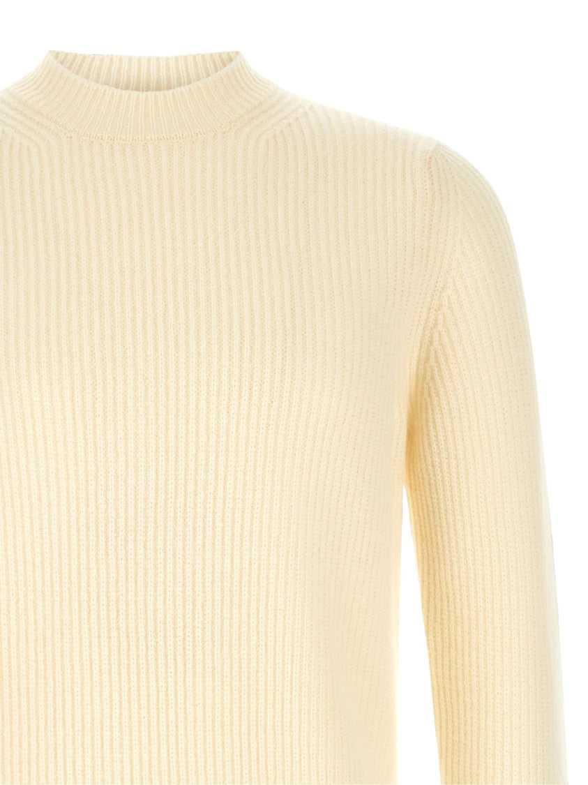 Zanone Ribbed Knit Sweater With Crew Neckline And Structured Fit