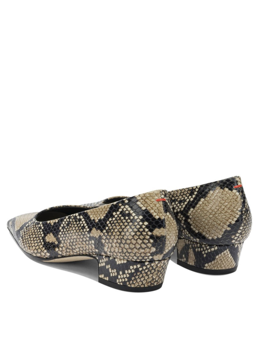 Aeydē Textured Snakeskin Pointed Toe Heeled Shoes