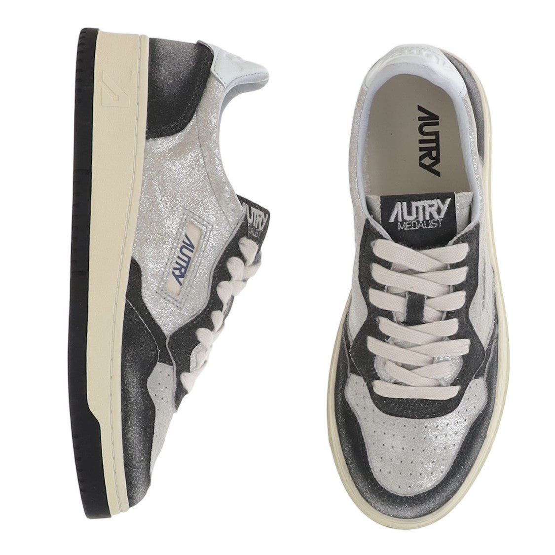 Autry Black Suede Insert Leather Sneakers