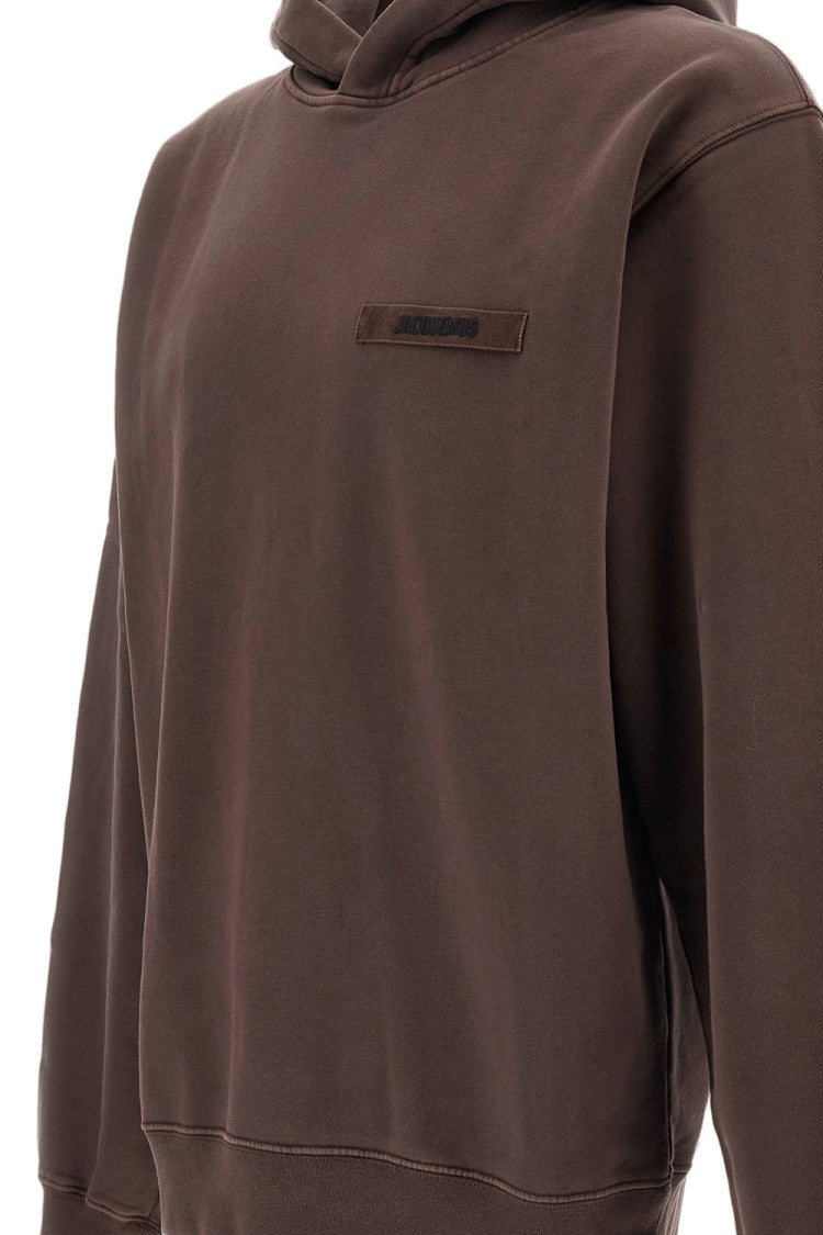 Jacquemus Brown Grosgrain Ribbon Detail Organic Cotton Hoodie