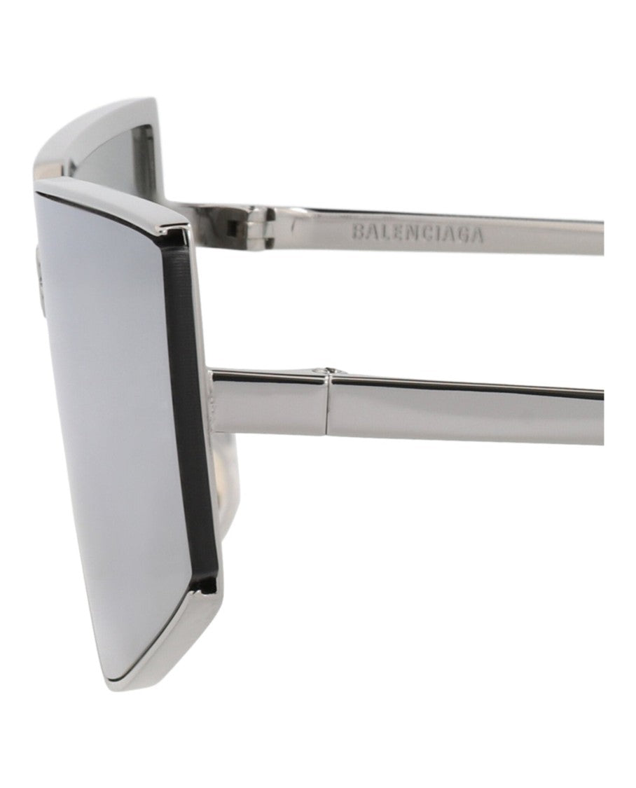 Balenciaga Square-Frame Metal Sunglasses With Adjustable Nosepads And Designer Case