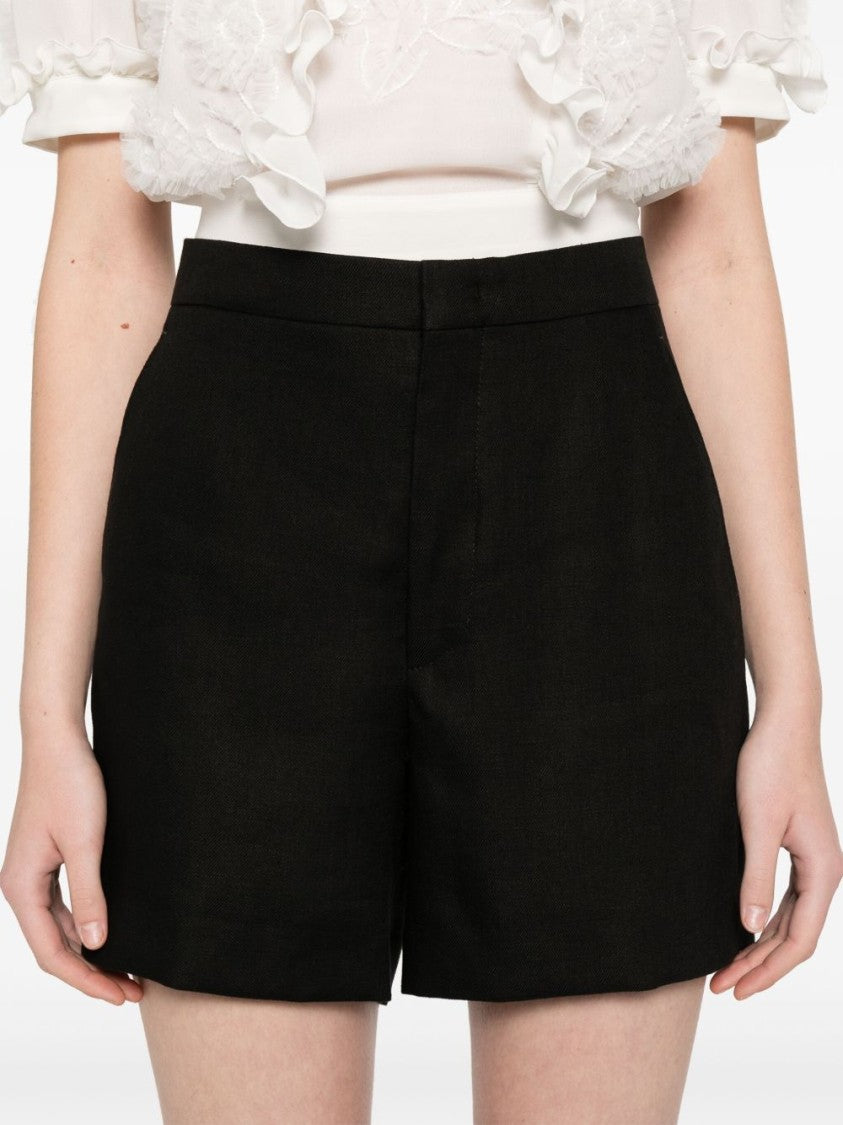 Tagliatore Tailored Black Linen Belle Shorts