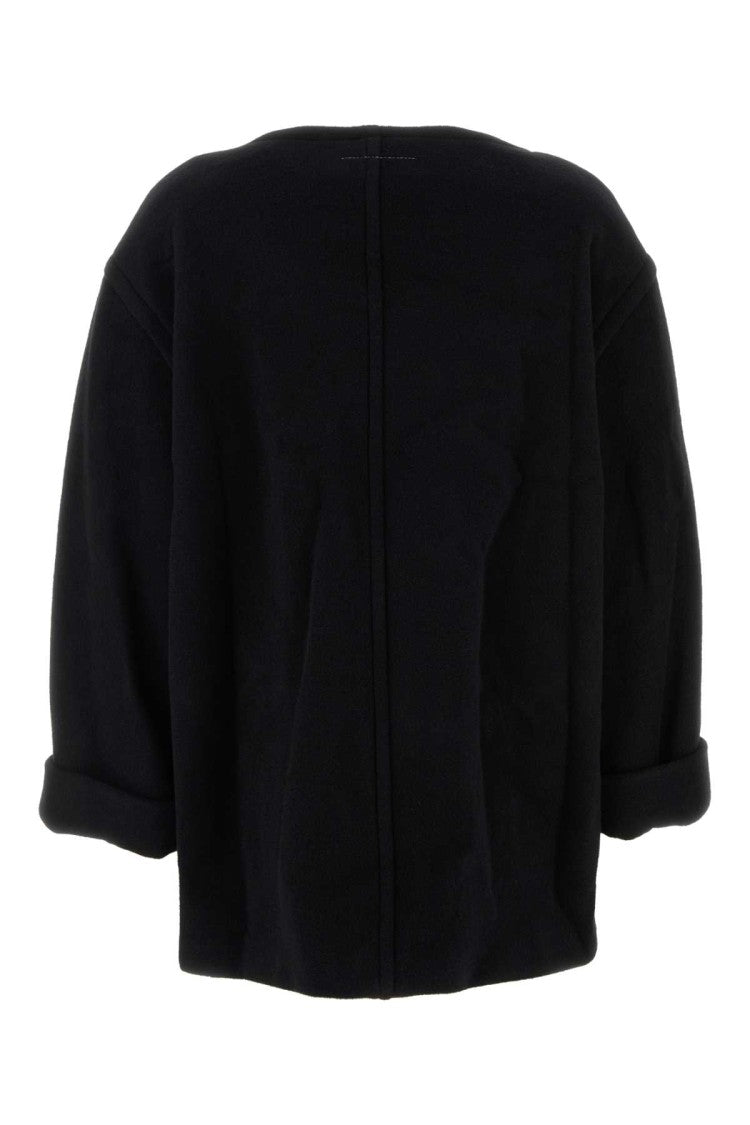 Mm6 By Maison Margiela Black Wool Blend Oversize Sweater