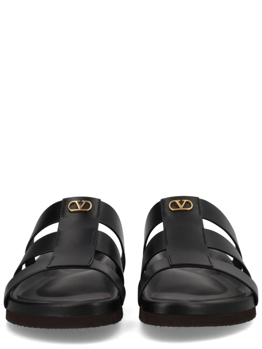 Valentino Garavani Studshield Strappy Leather Slide Sandals