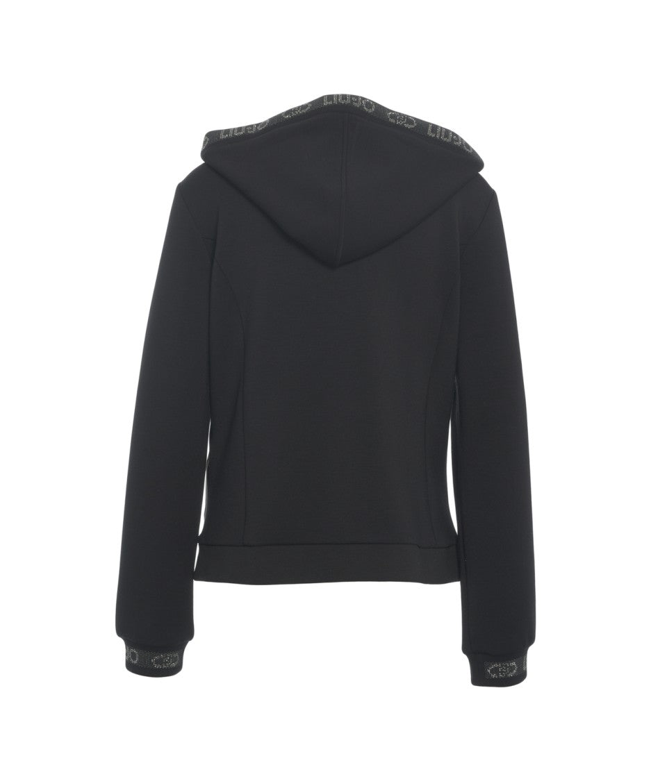 Liu Jo Hooded Sweatshirt With Rhinestones