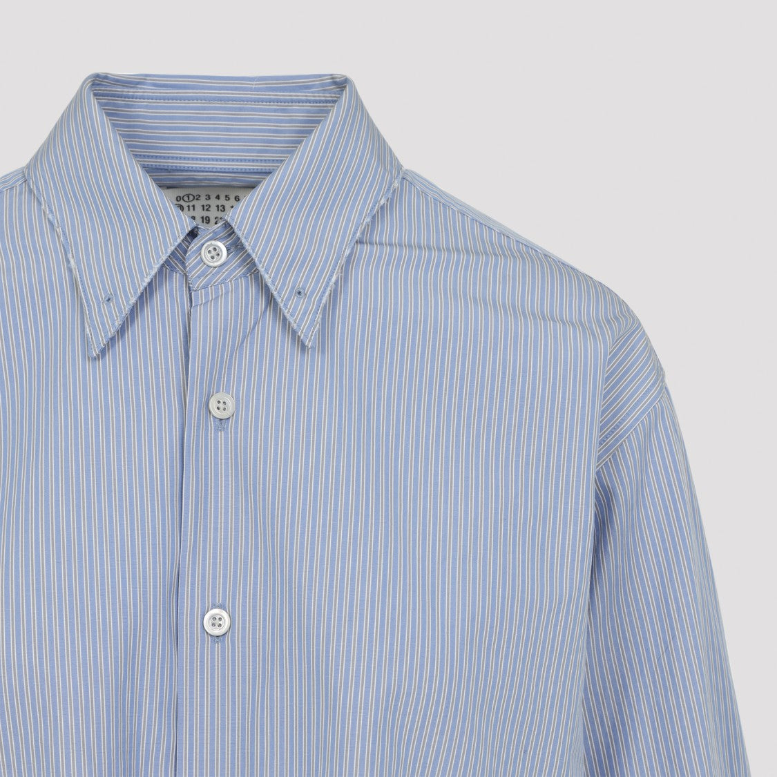 Maison Margiela Long-Sleeved Cotton Shirt With Vertical Stripes