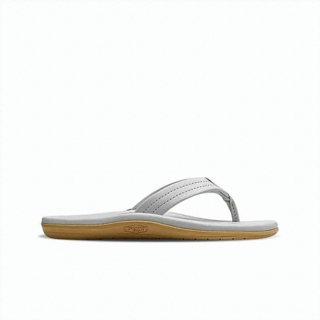 Island Slipper Leather Thong Sandals With Textured Rubber Outsole