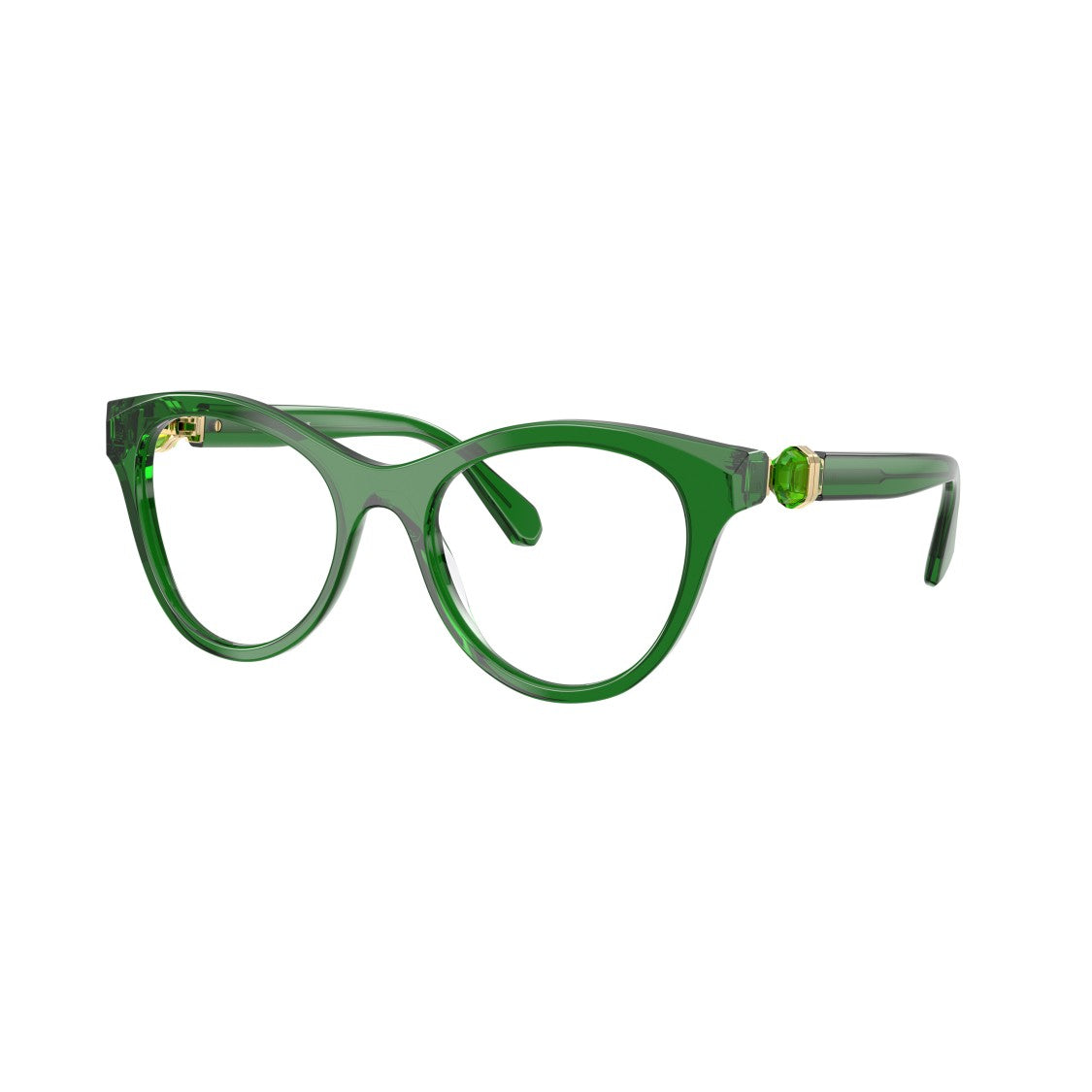 Swarovski Cat-Eye Sunglasses With Tortoiseshell Acetate Frame And Gold Accents