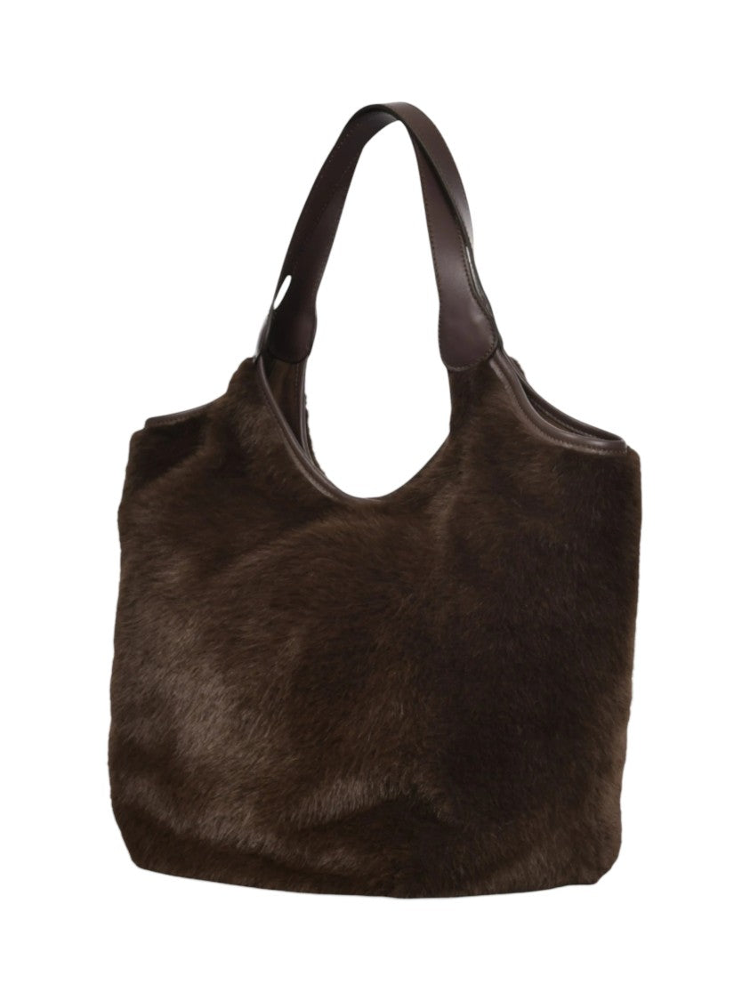 Gran Sasso Plush Faux-Fur Shopper Tote Bag